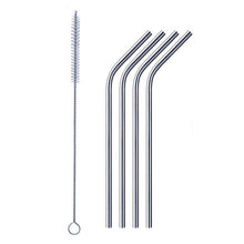 Reusable Stainless Steel Drinking Straws Bent (4 Bent Straws, 1 Brush) the24kgal