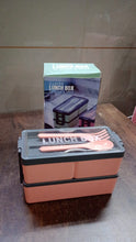 Plastic 3 Layer Leak Proof 3 Compartment Lunch Box for Office  (1 Pc) the24kgal