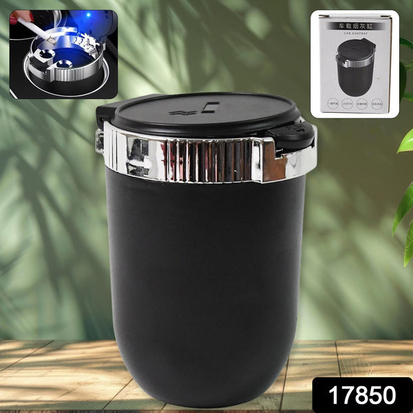 Portable Car Ashtray with Lid and Blue LED Light (1 Pc) the24kgal
