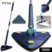 360° Rotatable Mop Triangle Mop with Long Handle (1 Pc / 113 Cm) the24kgal