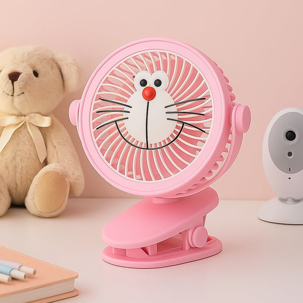 USB Portable Mini Desk Fan with Light – Personal Table Fan for Office, School & Home Use (1 PC) the24kgal