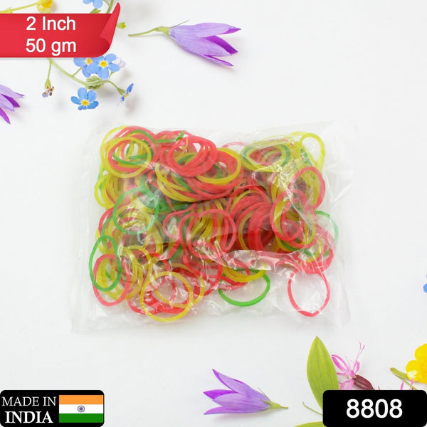 2-Inch Unbreakable Nylon Rubber Bands – Reusable Multicolor for Office, Home & School (50GM), Hair accessories the24kgal