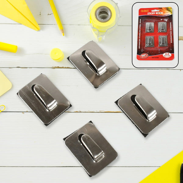 Self- Adhesive Hooks, Heavy Duty Wall Hooks Hangers Stainless Steel Waterproof Sticky Hooks for Hanging Robe Coat Towel Kitchen Bathroom and. the24kgal