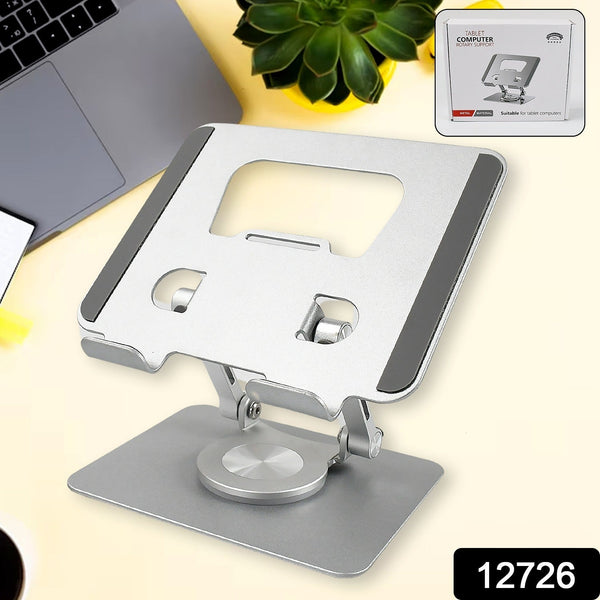 Aluminum Alloy 360°Rotating Bracket, Adjustable Tablet Stand, Portable Foldable Ergonomic Tablet Support the24kgal