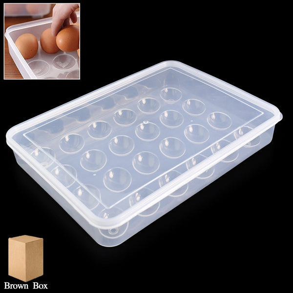 Plastic Egg 24 Grid Storage Container Holder for Refrigerator Egg Tray Holds 24 Eggs (1 Pc) the24kgal