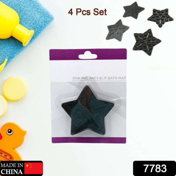 Mini  Pvc Anti-Slip Bat Mat Non Slip Baby Bath Mats, Mini Child Safety Anti Slip Shower Mats Star Shaped for Kids (4 pc Set) the24kgal