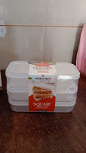 Plastic Square Lunch Box, Kitchen Containers Set (3 Pcs Set) the24kgal