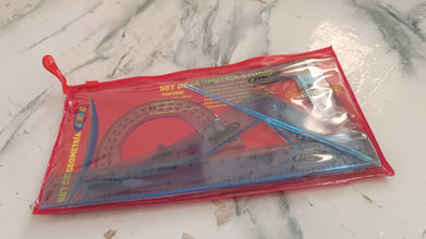 4-Piece Transparent Geometry Instrument Set with Ruler the24kgal