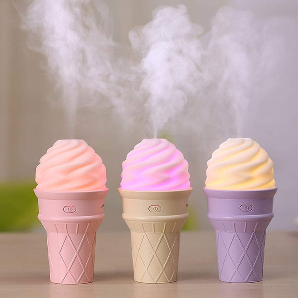 Ice Cream Design LED Humidifier for Freshening Air & Fragrance (Multicoloured) the24kgal