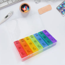 Pill Box 7 Day Weekly Medicine Organizer Daily Planner Portable Travel Container Holder for Vitamin and Supplement Moisture-Proof Compartments Case for Pocket Purse Easy to Use BPA Free (21 Grid) the24kgal