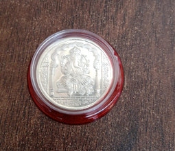 Ganesh Ji, Silver color Coin for Gift & Pooja | Silver Coin | Silver Coin / Diwali Gift (1 Pc / (Metal is not silver) the24kgal