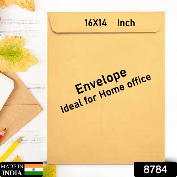 Brown Kraft Envelope for Invitations & Office Use (1 Pc, 16x14 Inch) the24kgal