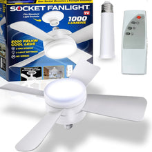 Original Cool LED Socket Fan Light โ Ceiling Fan Replacement, 1000 Lumens/5000K, Remote Controlled (Remote Battery Not Included) the24kgal