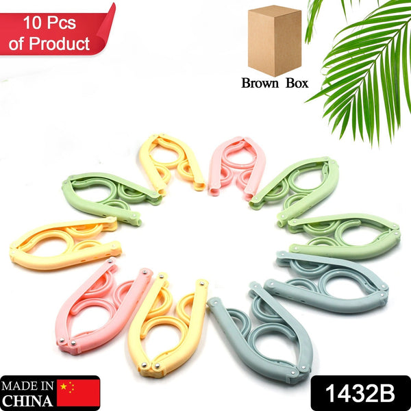 10 Pcs Portable Folding Clothes Hanger Creative Travel Easy to Carry Clothes Hanger for Adults and Children the24kgal