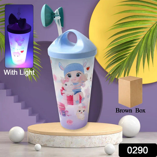 Unicorn Water Bottle with Straw & Lid for Kids (With Light) the24kgal