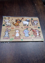 Wooden Animal Puzzle Learning Educational Board (1 Set / 28×20 Cm) the24kgal