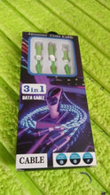 3 in 1 Charging Cable Light Up Fast Charger Multi Charging Cable (1 Pc) the24kgal