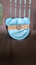 Kids 3 Compartment Food Tray / Plates With Spoon & Fork (1 Set) the24kgal