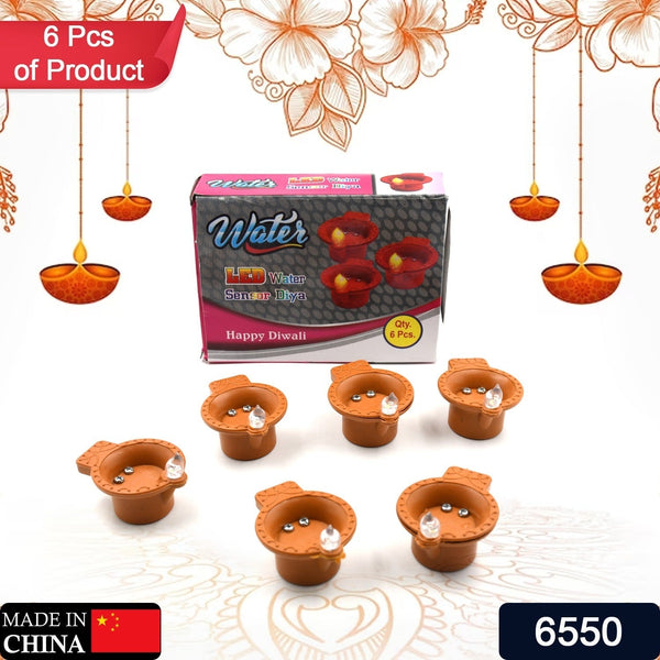 Water Sensor Diyas for Diwali Decoration | Diyas for Home Decoration| Diwali Decoration Items for Home Decor Diyas | Diwali LED Diyas Candle with Water Sensing Technology E-Diya (6Pc Set) the24kgal