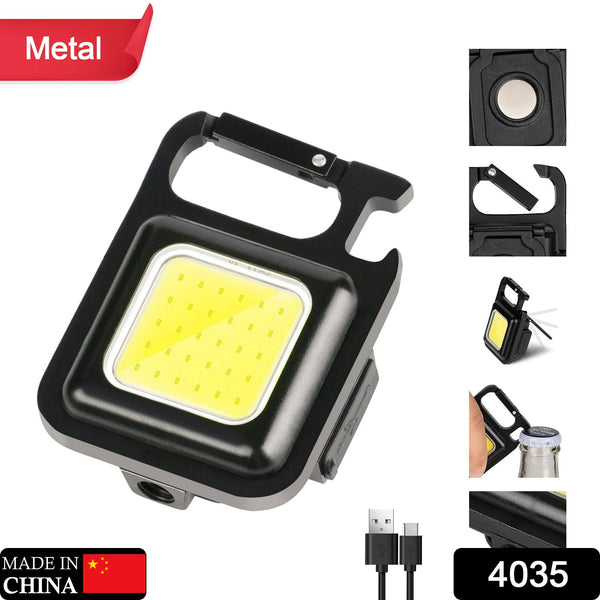 Mini Rechargeable Keychain Flashlight - 4 Light Modes with Folding Bracket & Magnetic Base the24kgal