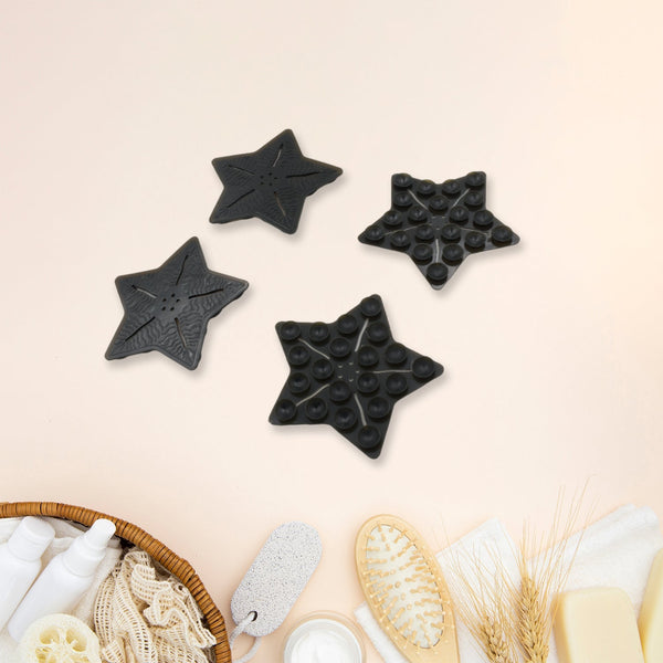 Mini  Pvc Anti-Slip Bat Mat Non Slip Baby Bath Mats, Mini Child Safety Anti Slip Shower Mats Star Shaped for Kids (4 pc Set) the24kgal