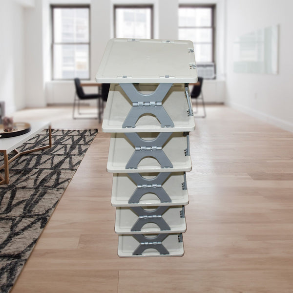 Foldable Shoe Rack (1 Pc, 6 Layers): Space-Saving, Entryway Storage the24kgal