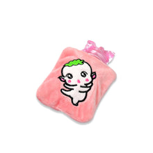 Pink Cartoon Small Hot Water Bag with Cover for Pain Relief the24kgal