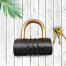 Heavy-Duty Iron Padlock – 82mm Black Spray Lock with Brass Core & 5 Keys, Waterproof & Anti-Theft the24kgal