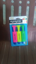 Highlighter Pen, Assorted Colours Water Based Broad Tip Writing Marker (3 Pcs Set) the24kgal