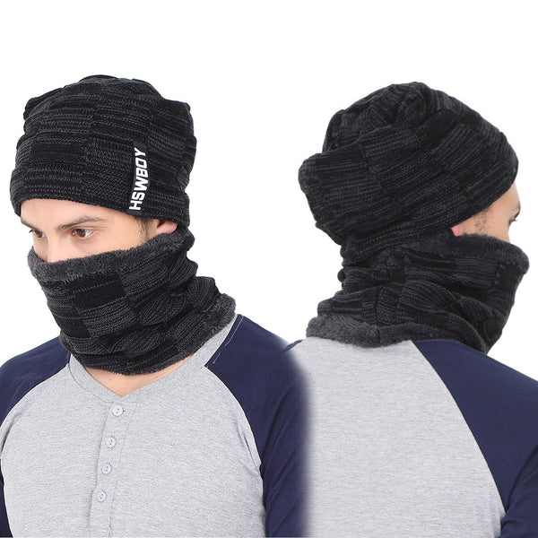Ultra Soft Unisex Woolen Beanie Cap Plus Muffler Scarf the24kgal