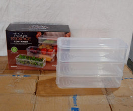 3 Fridge Storage Container, Fridge Organizer with Lid Stackable Fridge Storage Containers Plastic Freezer Storage Containers for Fish, Meat, Vegetables, Fruits, Pack of 3pcs, 1500ML Approx the24kgal