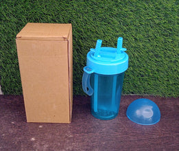 2 Drinks in 1 Cup Water Bottle, Stable Sturdy Dual Use Bottle 2 Straws for Shopping Travel for Outdoor Activities (1 Pc) the24kgal