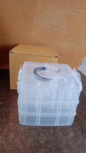 3-Tier 18 Sections Transparent Stackable Adjustable Compartment Slot Plastic Craft Storage Box the24kgal
