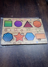 Wooden Triangles Puzzle Learning Educational Board (1 Set / 28×20 Cm) the24kgal