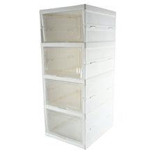 Stackable Multifunctional Storage, for Clothes Foldable Drawer Shelf Basket Utility Cart Rack Storage Organizer Cart for Kitchen, Pantry Closet, Bedroom, Bathroom, Laundry (4 Layer /  1 Pc) the24kgal