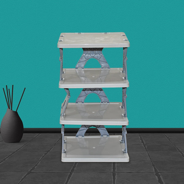 Foldable Shoe Rack (1 Pc, 4 Layers): Space-Saving, Entryway Storage the24kgal