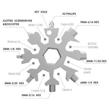 Durable & Portable 18 in 1 Snowflake Multi-Tool, Snowflake Bottle Opener Flat Phillips Screwdriver Kit Wrench the24kgal