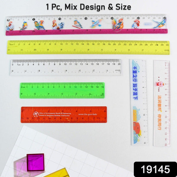 Premium Quality Assorted Plastic Ruler (1 Pc & Mix Design) the24kgal