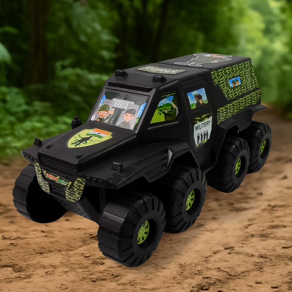 Big Military 8-Wheel Plastic Car Toy (1 Pc) the24kgal