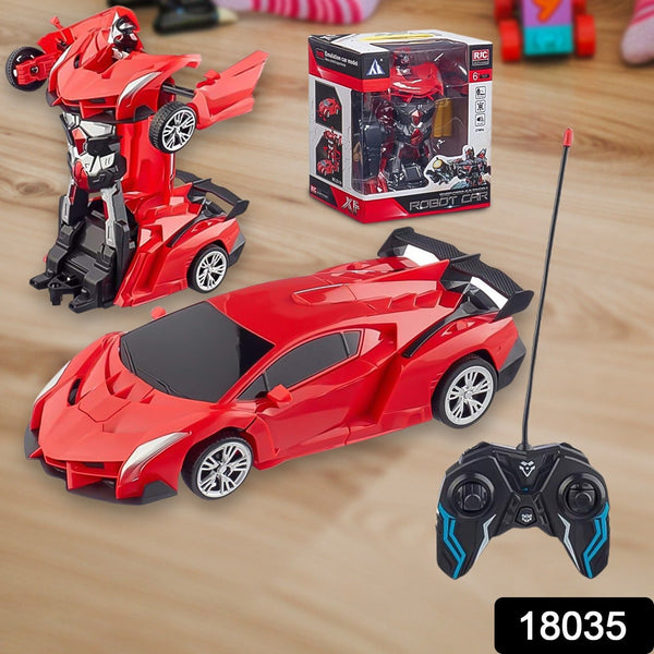 2 In 1 Automatic Robot Converted Remote Control Car With Light Scale 360°Drifting Deformation Robot Car Toy Kids Boys, Robot Convert Unique Toy For Boys (1 Pc) the24kgal