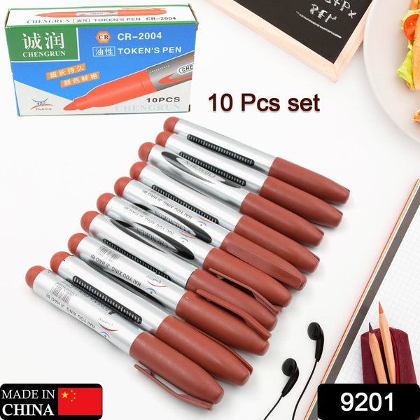 10Pc Marron Marker and pen used in studies and teaching white boards in schools and institutes for students (10 Pc Set) the24kgal
