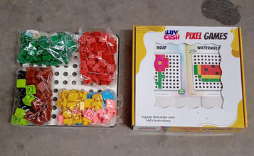 Pixel Cubes Toy for Children Early Education, Pixel Game Educational Board Games Board, Birthday Gift for Kids, Learning Math Toy, Brain Games, Math Puzzle (Approx 180 Cubes With Pixel Board & Book) the24kgal