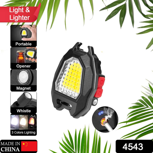 Triangular Camping Flashlight with Lighter – 6 Modes, 3 Colors, Waterproof, Magnetic Keychain the24kgal