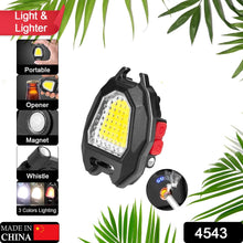 Triangular Camping Flashlight with Lighter – 6 Modes, 3 Colors, Waterproof, Magnetic Keychain the24kgal