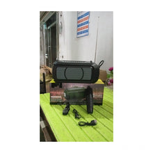 Wireless Bluetooth Speaker 5W High Bass with Wireless Mic / Microphone, LED Torch, Solar Charging, Support USB & Adjustable Strap (1 Set) the24kgal