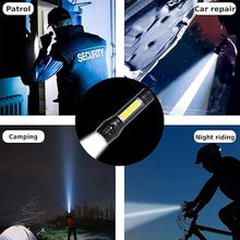 LED USB Rechargeable Mini Flashlight – Ultra-Bright Zoom & COB Side Lantern, Tactical Emergency Light the24kgal
