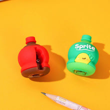 2-in-1 3D Cold Drink Bottle Shape Rubber Pencil Sharpener and Eraser Set, Stationery for Kids School Boys Girls, Birthday Return Gifts (24 Pcs Set ) the24kgal