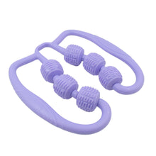 Muscle Massage Roller, 6 Wheels Relieve Soreness Leg Muscle Roller Fitness Roller Muscle Relaxer Massage Roller Ring Clip All Round Massaging Uniform Force Elastic PP Drop Shaped for Home Use (1 Pc) the24kgal