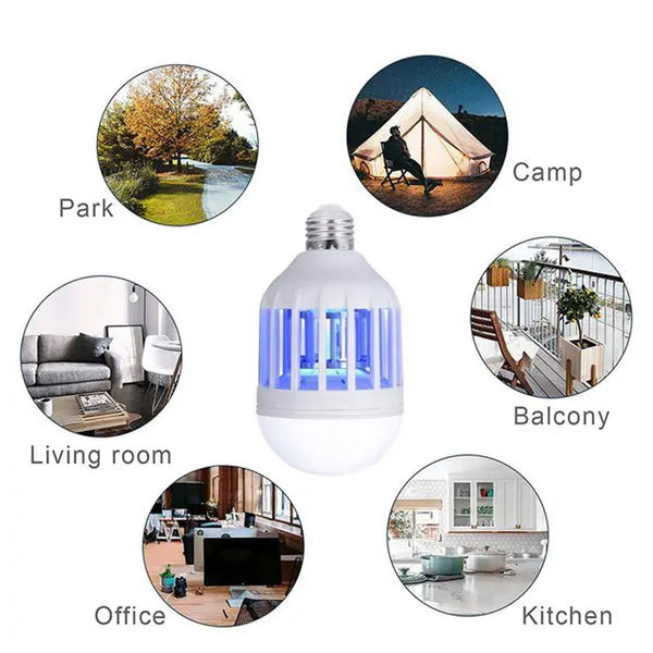 12W Mosquito Killer Lamp E27 Summer Moths Flying Insects Led Zapper Mosquito Killer Lamp Light Bulb Household the24kgal