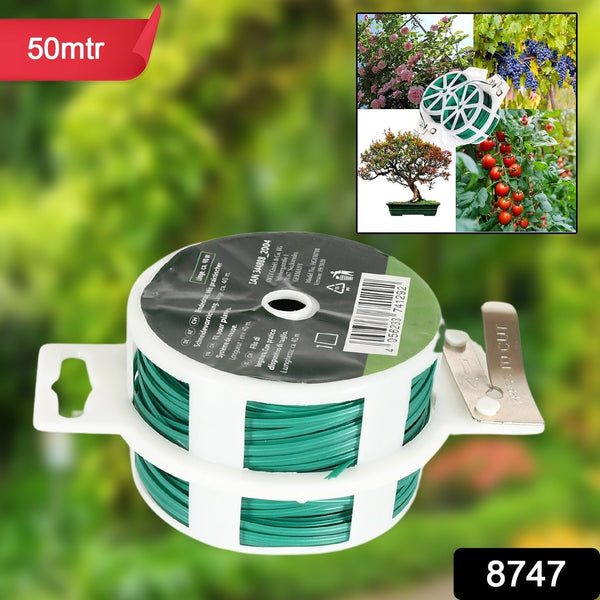 Garden Wire, Sturdy Plant Ties for Support, Garden Ties with Cutter for Tomatoes Vines, Plant Wire Tie Wire for Indoor, Outdoor, Home and Office Use (50 Mtr) the24kgal
